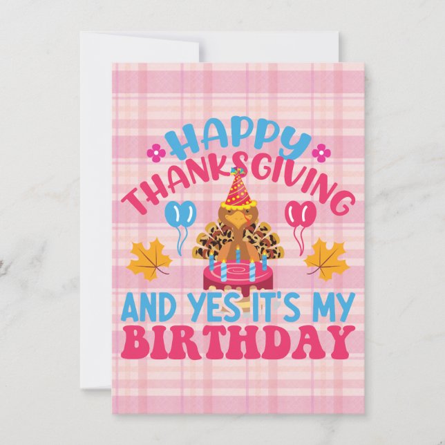 Glad Thanksgiving Och Ja Det Är Min Födelsedagskor (Framsida)