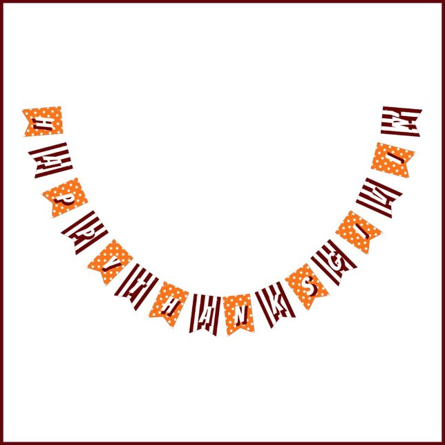 Glad Thanksgiving Orange Burgundy Flaggor (Skapare uppladdad)