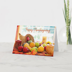 Glad Thanksgiving Överflödsskål Display Kort