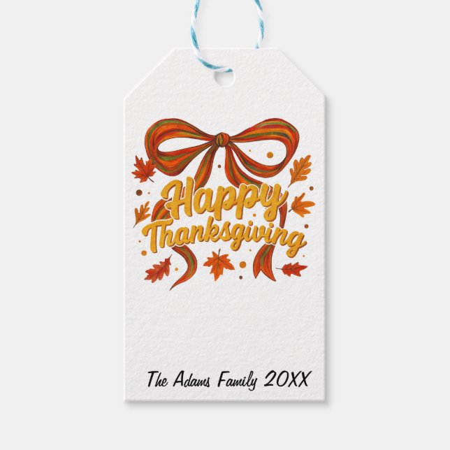 Glad Thanksgiving personlig presenttagg Presentetikett (Framsidan)