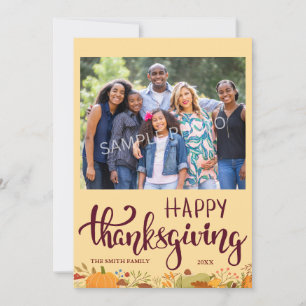 Glad Thanksgiving Platt Semestergratulationskort Julkort