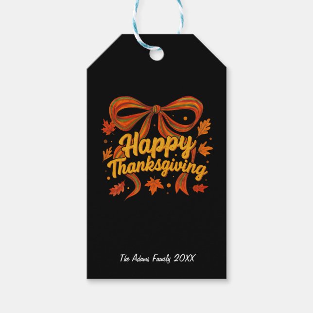 Glad Thanksgiving-present Presentetikett (Framsidan)