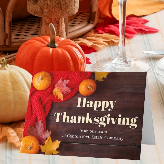 Glad Thanksgiving Pumpa Anpassad Företag Helgkort (Skapare uppladdad)