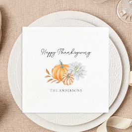 Glad Thanksgiving Pumpa Höst Elegant Dekor Pappersservett