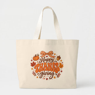 Glad Thanksgiving Pumpa Höst Shoppingväska Jumbo Tygkasse