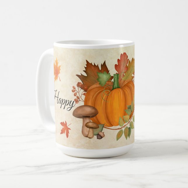 Glad Thanksgiving Pumpa Mugg (Framsida vänster)