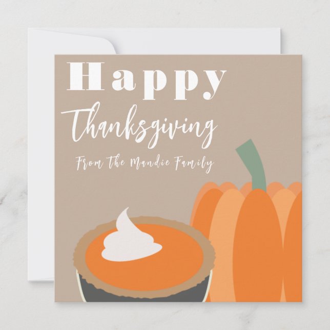 Glad Thanksgiving Pumpa och Pumpapaj (Framsida)