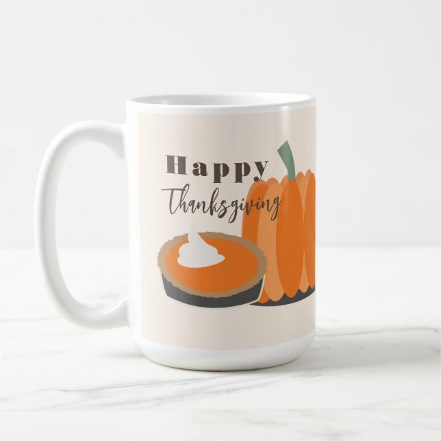 Glad Thanksgiving Pumpa och Pumpapaj  Kaffemugg (Vänster)