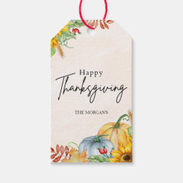 Glad Thanksgiving Pumpa Solros Anpassat Namn Presentetikett