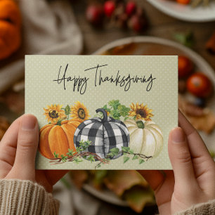 Glad Thanksgiving Pumpa Solros Postkort Vykort