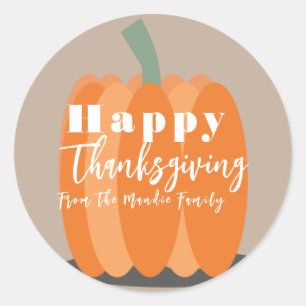 Glad Thanksgiving Pumpa Stor Förmån Runt Klistermärke