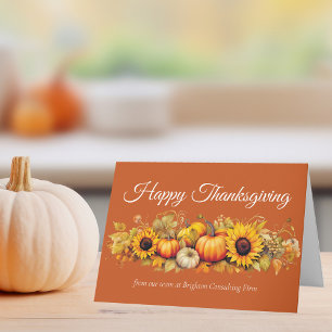 Glad Thanksgiving Pumpafält Anpassad Orange Helgkort