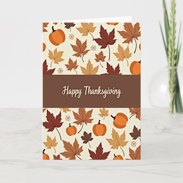 Glad Thanksgiving-pumpamönsterkort Kort (Framsida)