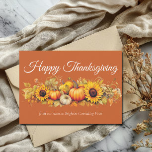 Glad Thanksgiving Pumpaparate Anpassad Orange Före Julkort