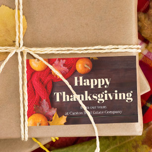 Glad Thanksgiving Pumpapatch Skräddarsydda Affärer Rektangulärt Klistermärke