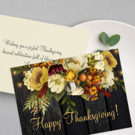 Glad Thanksgiving rustik lada trä Thanksgiving Julkort