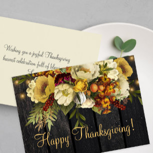 Glad Thanksgiving rustik lada trä Thanksgiving Julkort