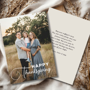 "Glad Thanksgiving" Script-teckensnitt, 1 Foto Julkort