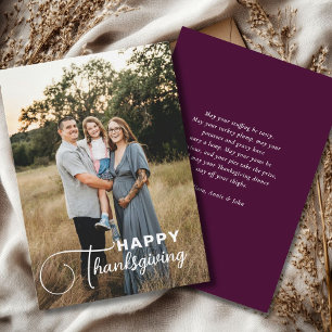 "Glad Thanksgiving" Script-teckensnitt, 1 Foto Julkort