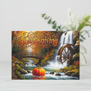 Glad Thanksgiving Skogsscen Kort