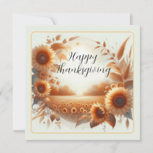 Glad Thanksgiving Solrosor Kort