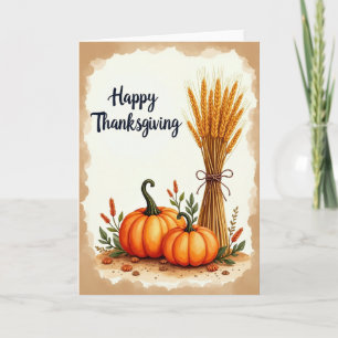 Glad Thanksgiving Spannmålskort Kort