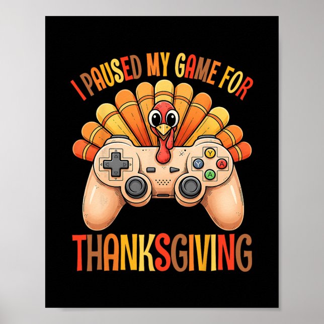 Glad Thanksgiving-spel Höst Turkiet Spelare Pojkar Poster (Framsidan)