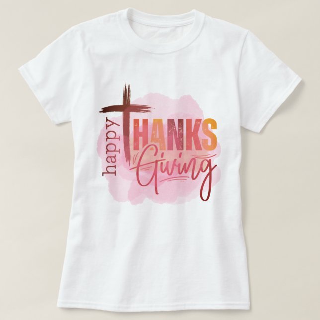 Glad Thanksgiving-sweatshirt | Mysig höstkläder T Shirt (Design framsida)
