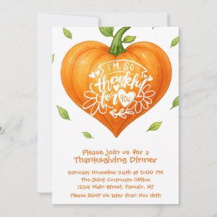 Glad Thanksgiving Tacksam Hjärtpumpa Inbjudningar