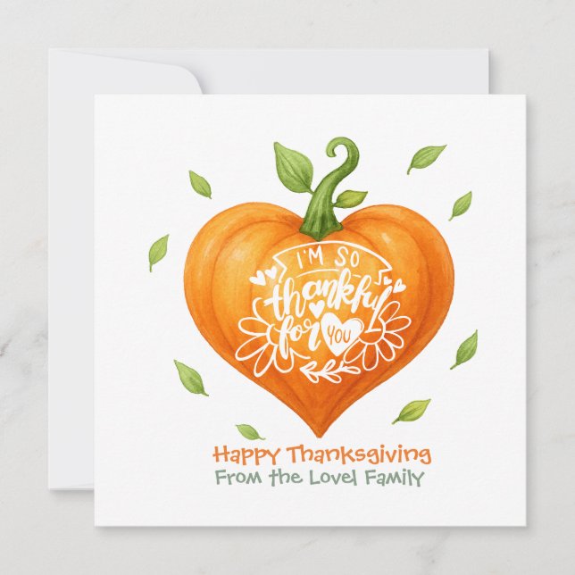 Glad Thanksgiving Tacksam Hjärtpumpa  Julkort (Framsida)