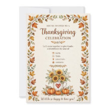 Glad Thanksgiving – Tacksam inbjudningskort