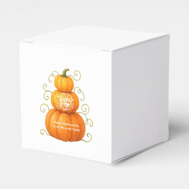 Glad Thanksgiving Tacksamma pumpor Presentaskar (Framsidan Sidan)