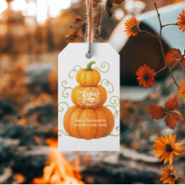 Glad Thanksgiving Tacksamma Pumpor Presentetikett