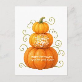 Glad Thanksgiving Tacksamma Pumpor Vykort