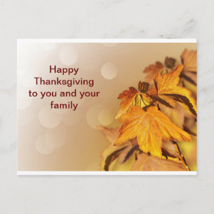 Glad Thanksgiving till dig och din familj Postkort Vykort