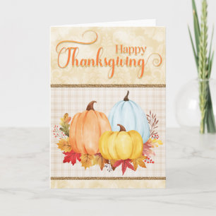 Glad Thanksgiving Vacker akvarellpumpa Kort