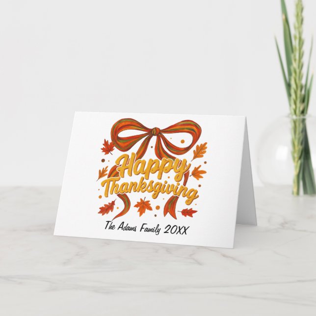 Glad Thanksgiving Vikbar Julkort , Tack Kort (Framsida)