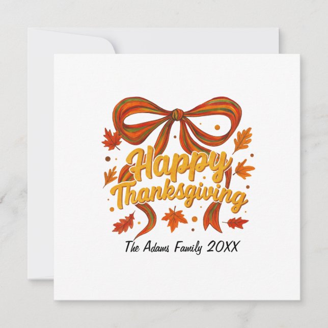 Glad Thanksgiving Vikbar Julkort, Tack Kort (Framsida)