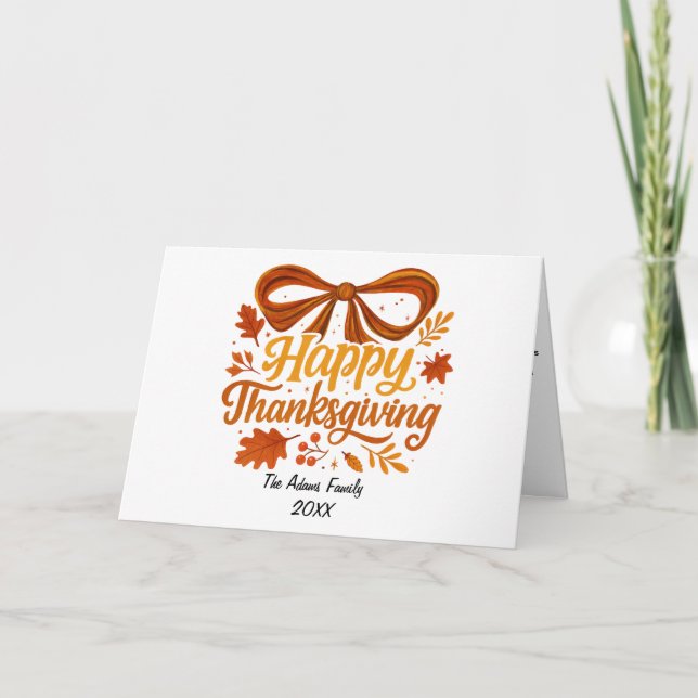 Glad Thanksgiving Vikbar Julkort ,  Tack Kort (Framsida)