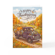 Glad Thanksgiving Vintage Lastbil