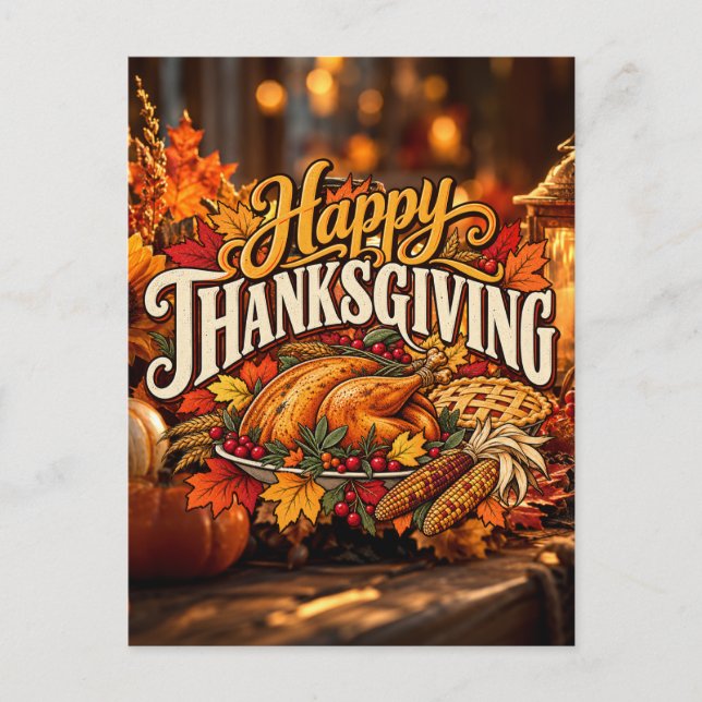 Glad Thanksgiving  Vykort (Framsida)