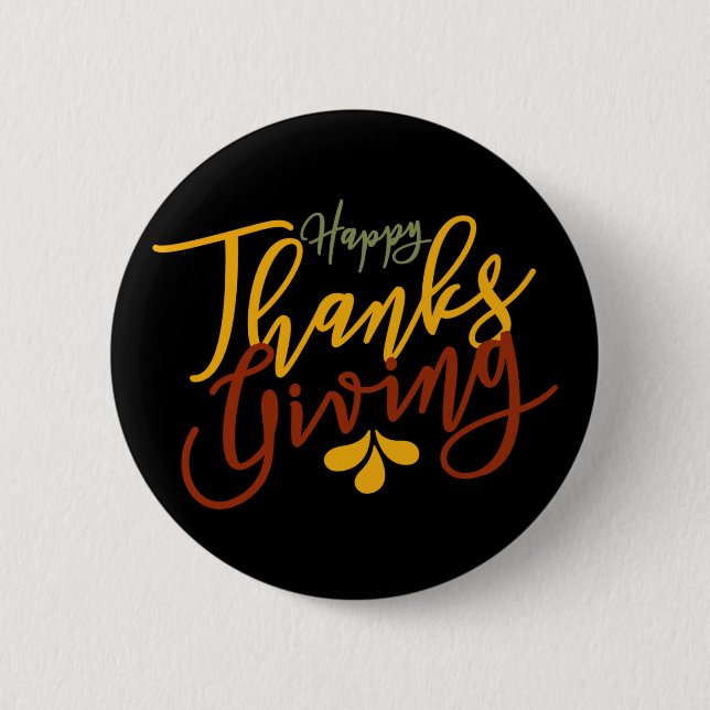 Glad Thanksgivinghälsning Present Knapp (Framsida)