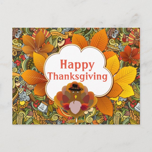 Glad Thanksgivinghälsning Vykort (Framsida)