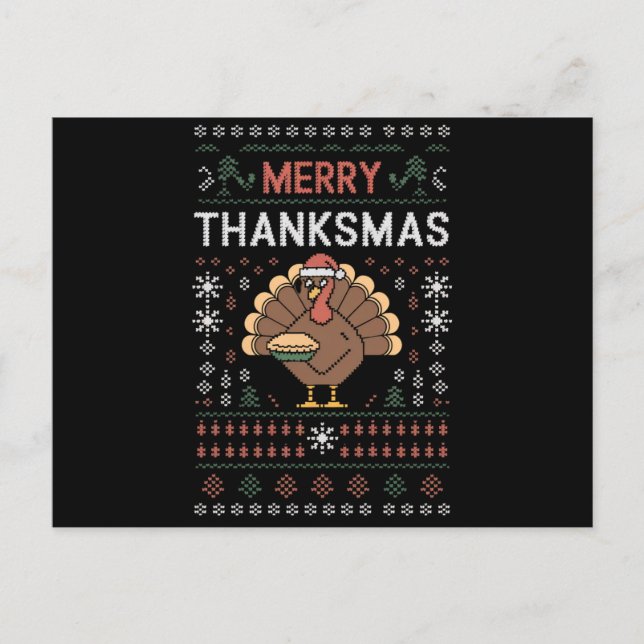 Glad Thanksmas jul tackgivelse Turkiet  Vykort (Framsida)
