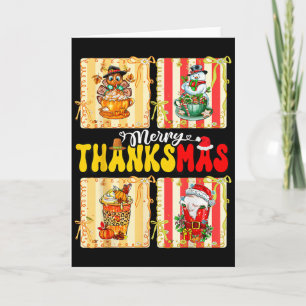 Glad Thanksmas Pumpa Sce Latte Kaffe Tackgivelse Kort