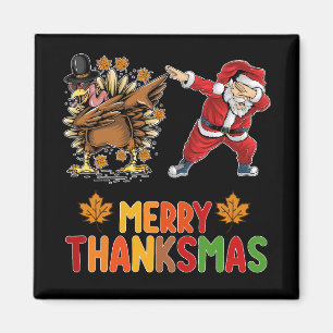 Glad Thanksmas Tacksgiving Höst Jul Säsong Magnet