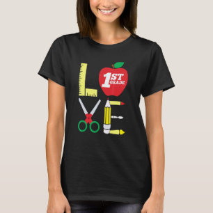 Glad Till Skolan Älskar Lärare Första Klass Barn T Shirt