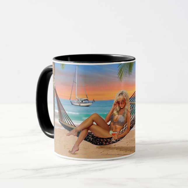 Glad Timme på Stranden Mugg (Framsida vänster)