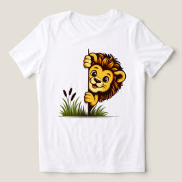 Glad Tittande Lejon Kvinnors Natur T-Shirt
