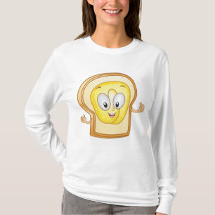 Glad Toast Kawaii Smörad Brödskiva T Shirt